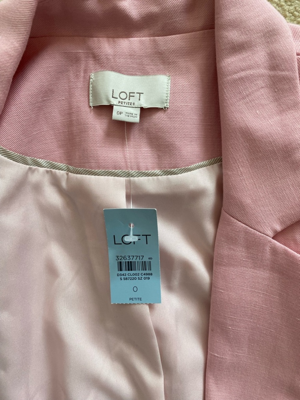 LOFT Pink Single-Button Notch Lapel Blazer - Picture 3 of 5